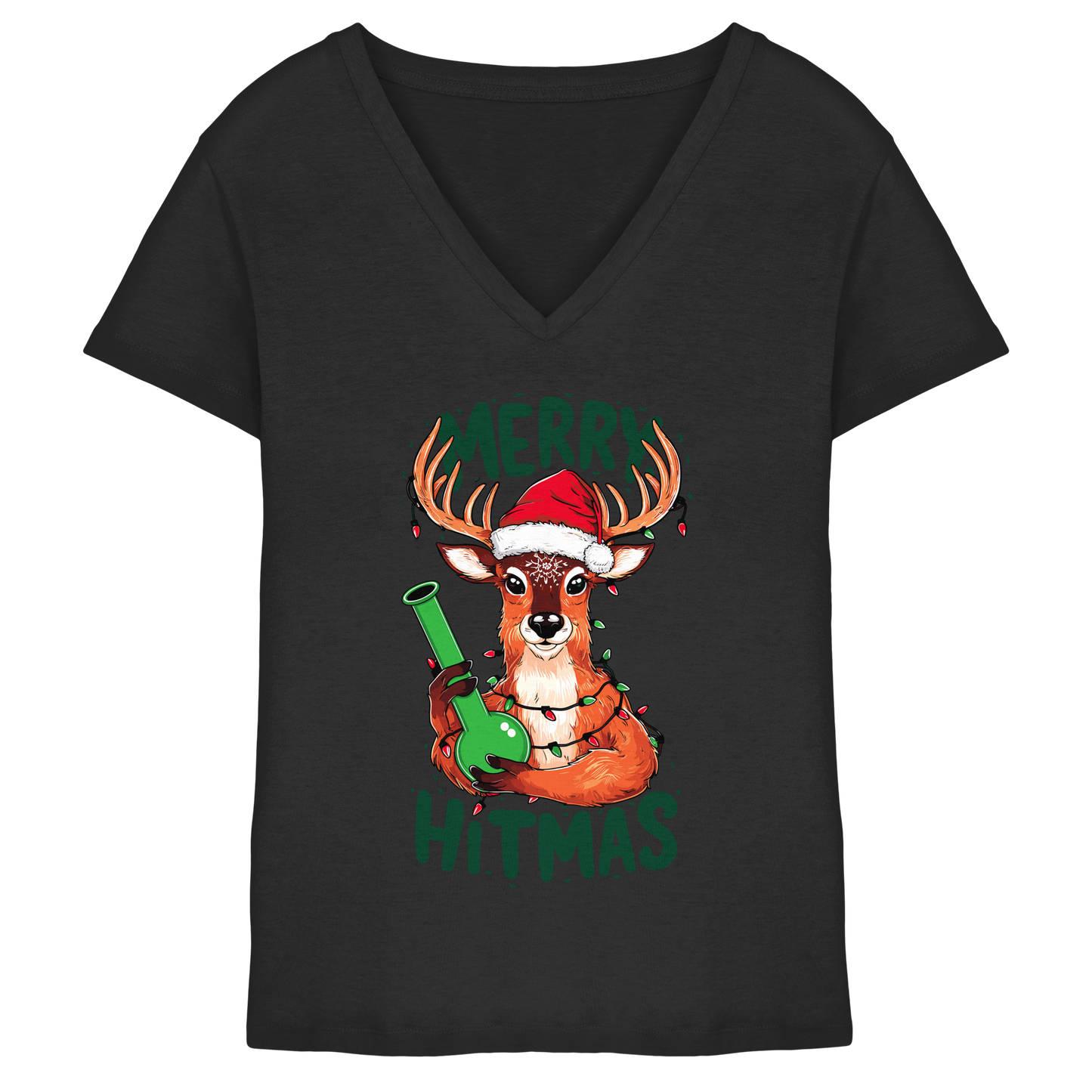 Bong Reindeer - Ladies V-Neck Shirt