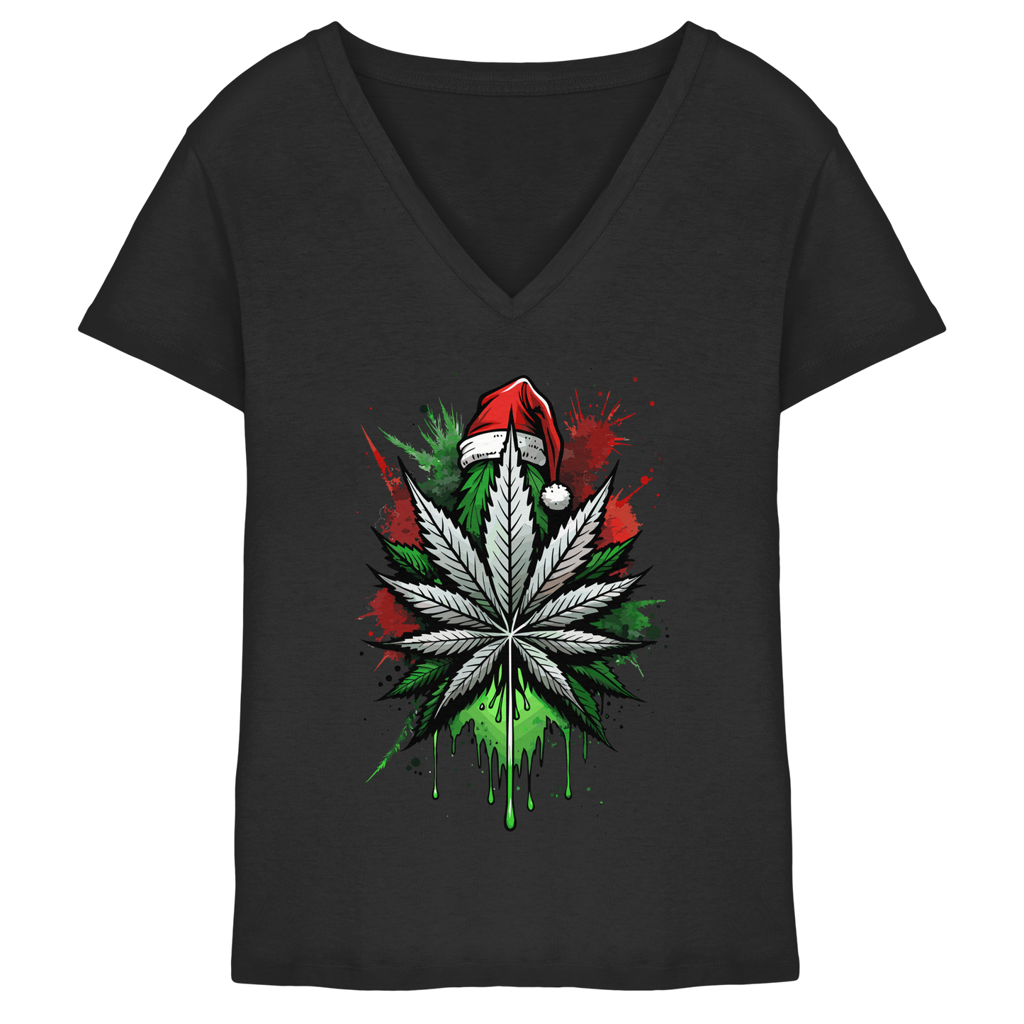 Cap Cannabis - Ladies V-Neck Shirt
