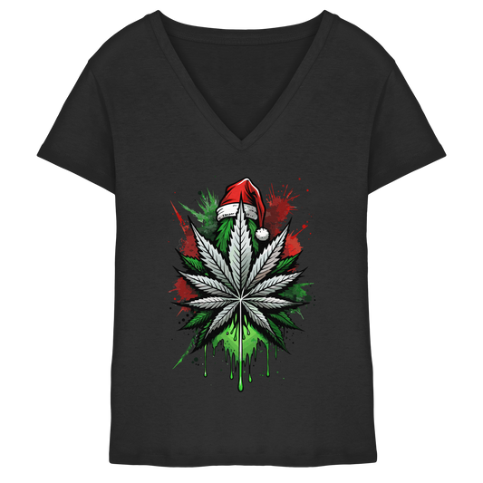 Cap Cannabis - Ladies V-Neck Shirt