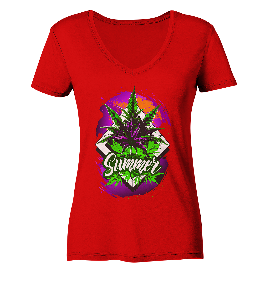 Purple Summer - Ladies V-Neck Shirt