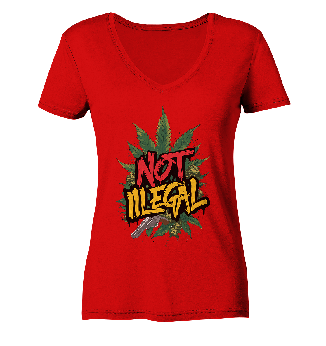 Not Illegal - Ladies V-Neck Shirt