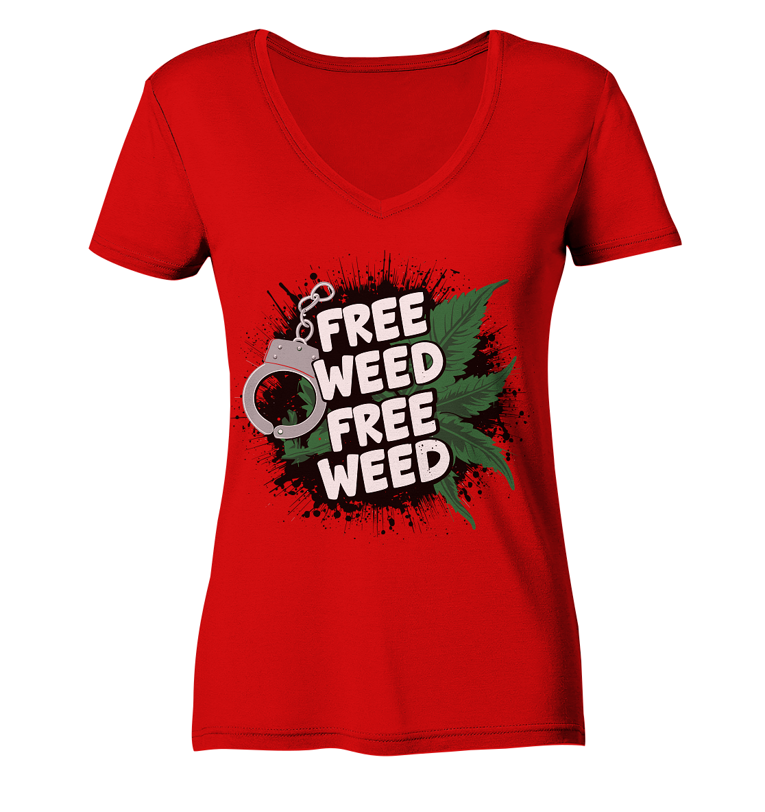 Free Weed - Ladies V-Neck Shirt