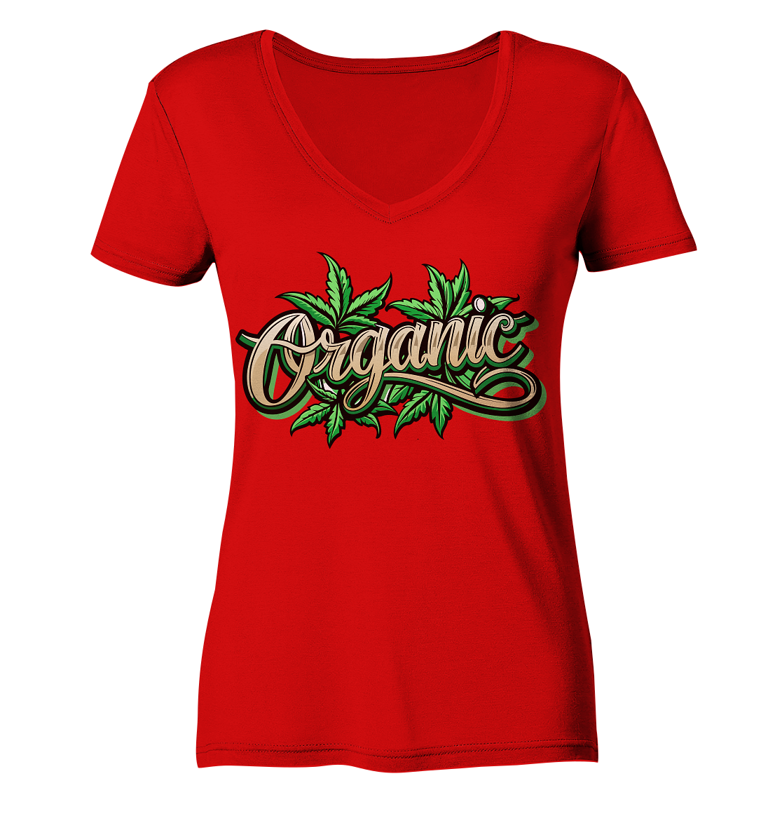 Organic Leaf - Ladies V-Neck Shirt