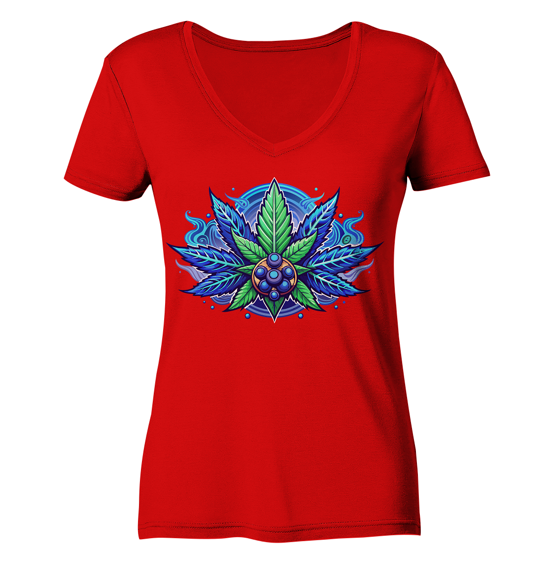 Blue Leaf - Ladies V-Neck Shirt