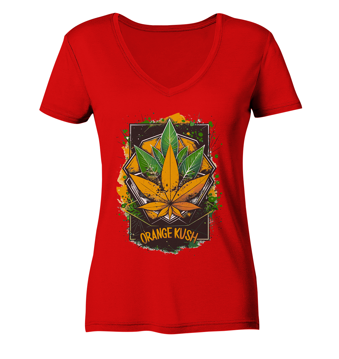 Orange Kush - Ladies V-Neck Shirt