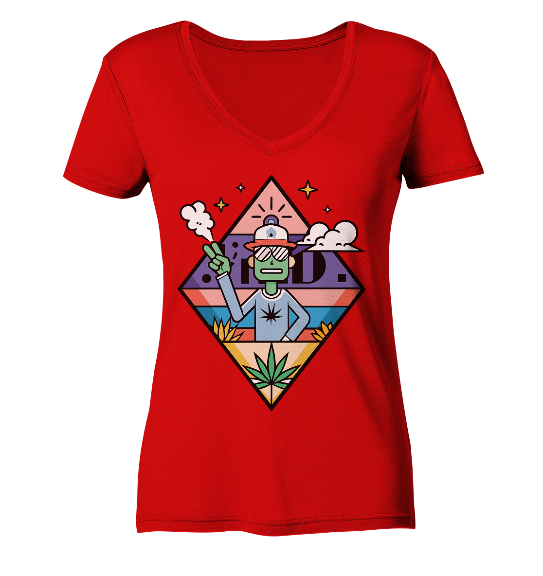 Peace Guy - Ladies V-Neck Shirt