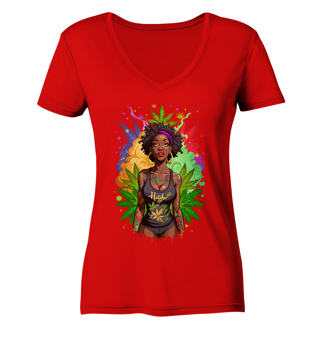 High Girl - Ladies V-Neck Shirt