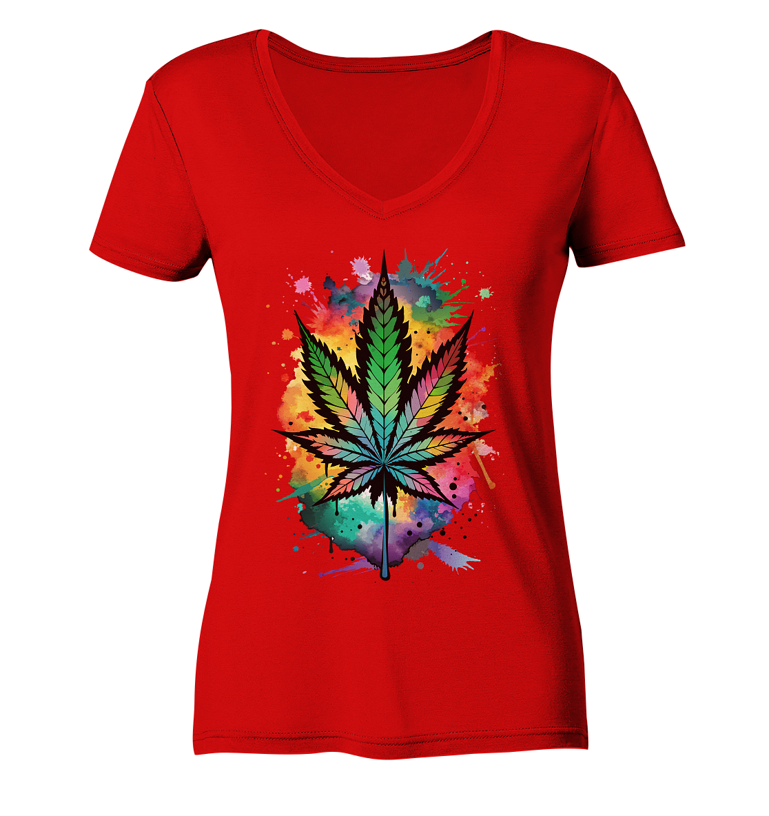 Color Leaf - Ladies V-Neck Shirt