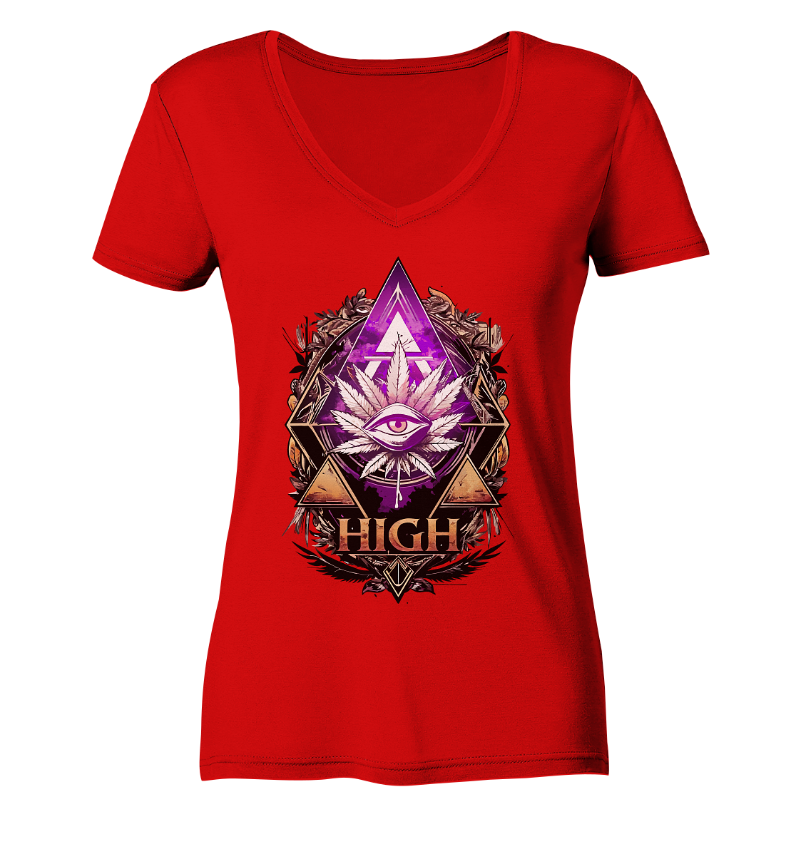 High - Ladies V-Neck Shirt