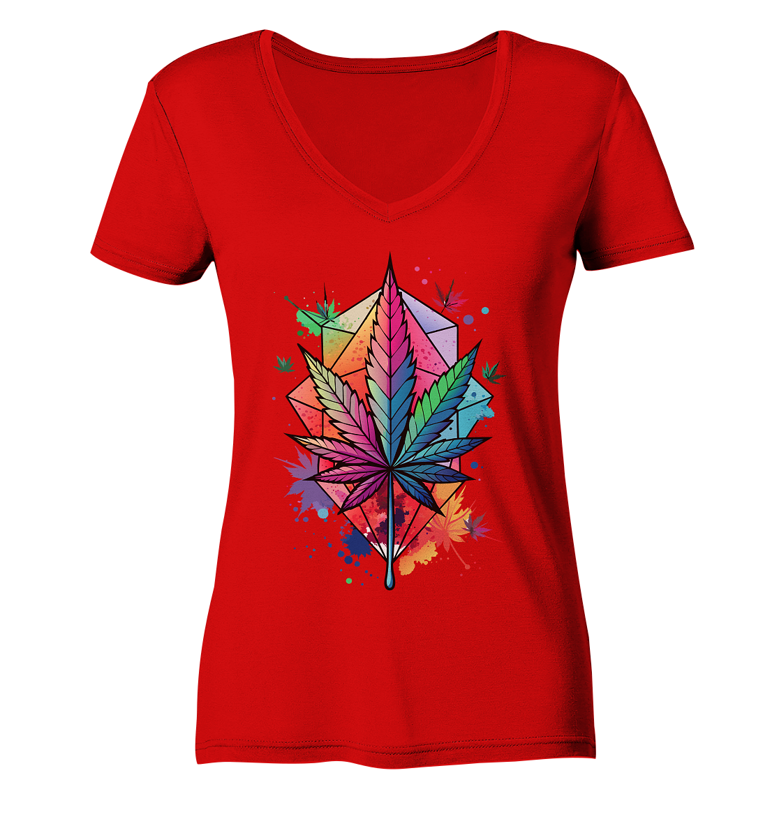 Color Leaf 2 - Ladies V-Neck Shirt