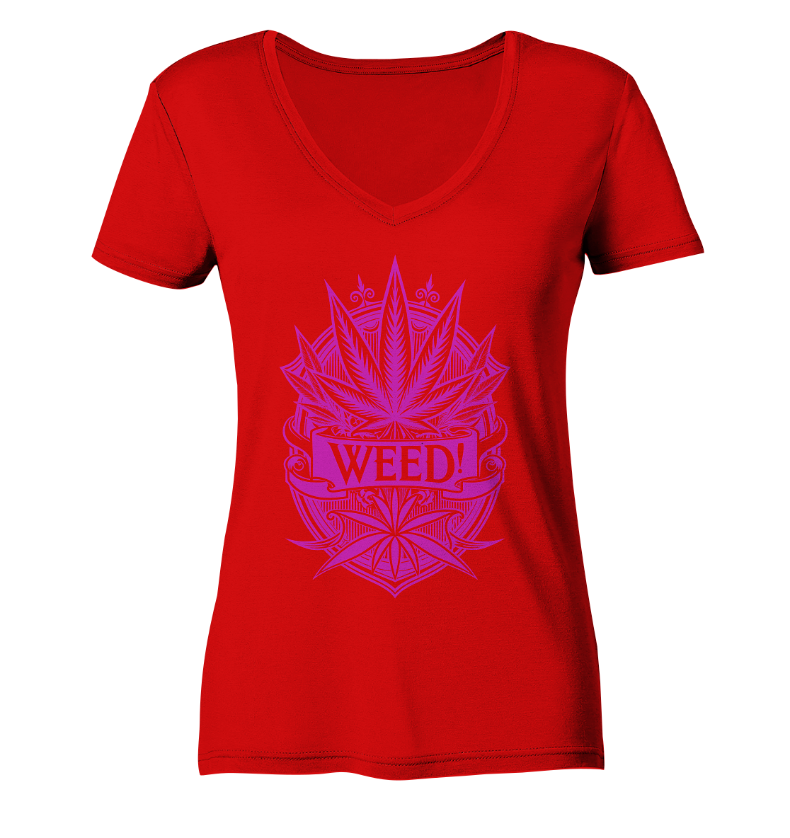 Pink Weed - Ladies V-Neck Shirt