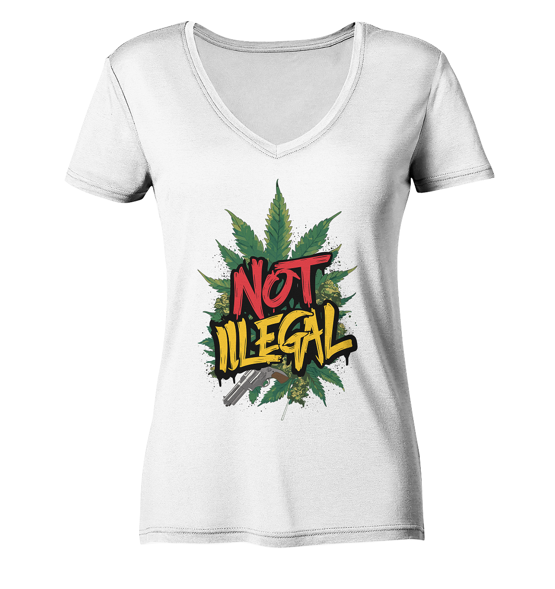 Not Illegal - Ladies V-Neck Shirt