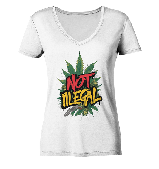 Not Illegal - Ladies V-Neck Shirt