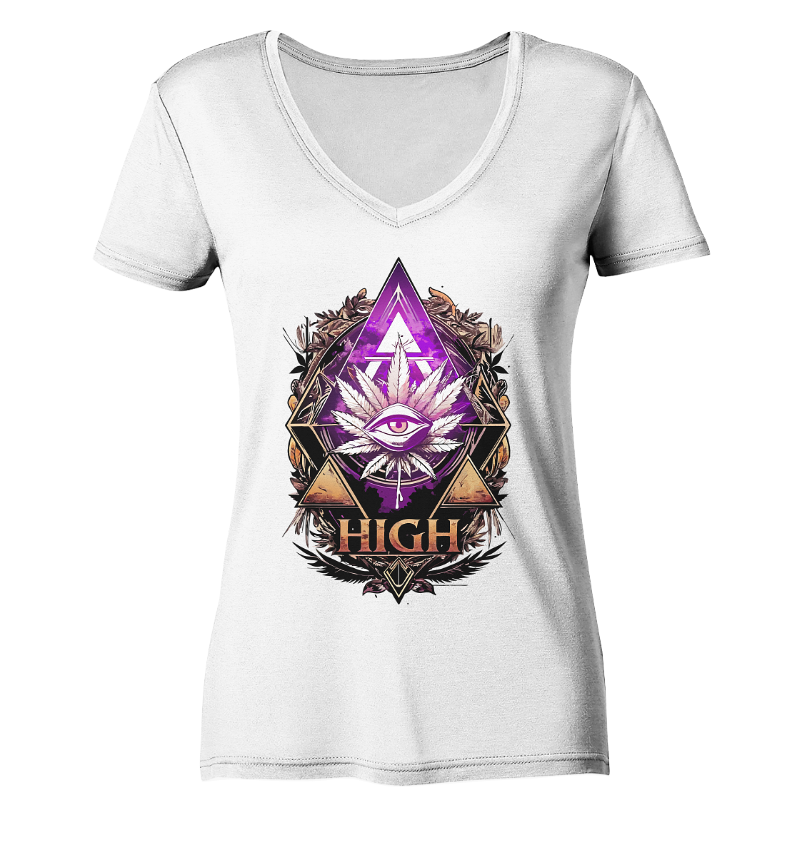 High - Ladies V-Neck Shirt