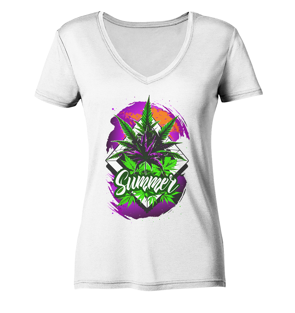 Purple Summer - Ladies V-Neck Shirt