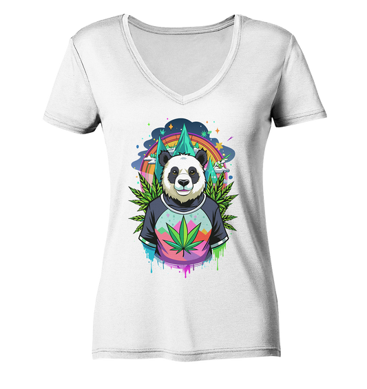 Panda Bear - Ladies V-Neck Shirt