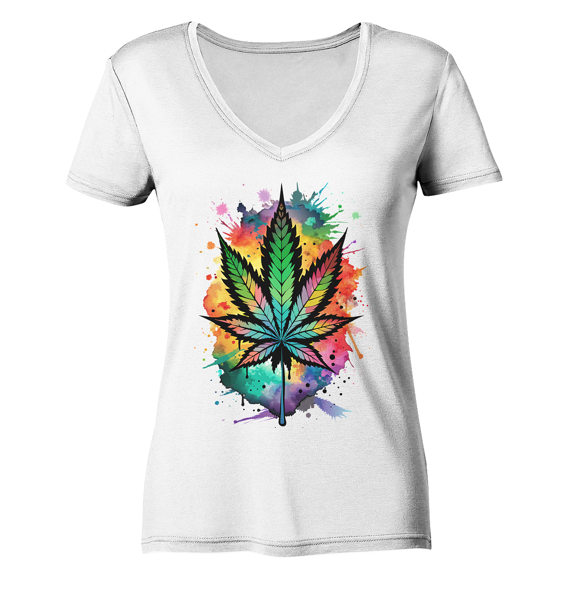 Color Leaf - Ladies V-Neck Shirt