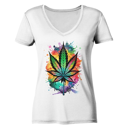 Color Leaf - Ladies V-Neck Shirt