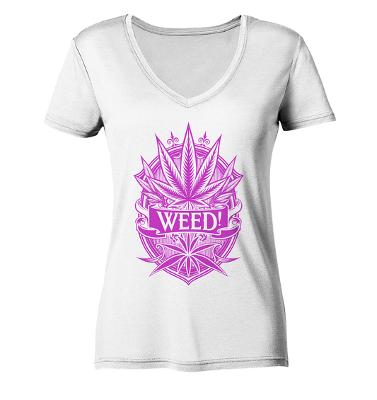 Pink Weed - Ladies V-Neck Shirt