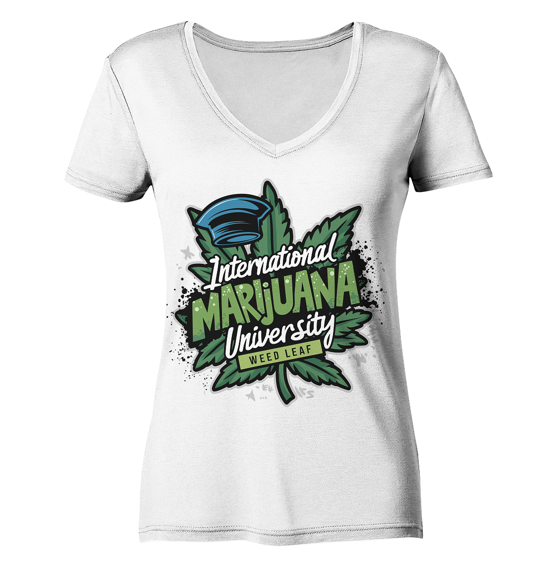 Marijuana University - Ladies V-Neck Shirt