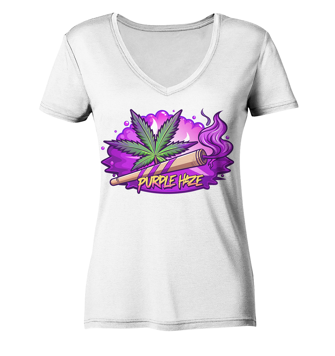 Purple Haze Joint - Ladies V-Neck Shirt