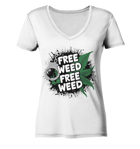 Free Weed - Ladies V-Neck Shirt