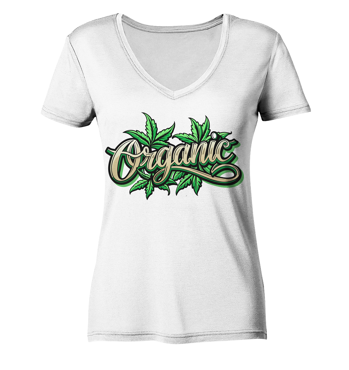 Organic Leaf - Ladies V-Neck Shirt