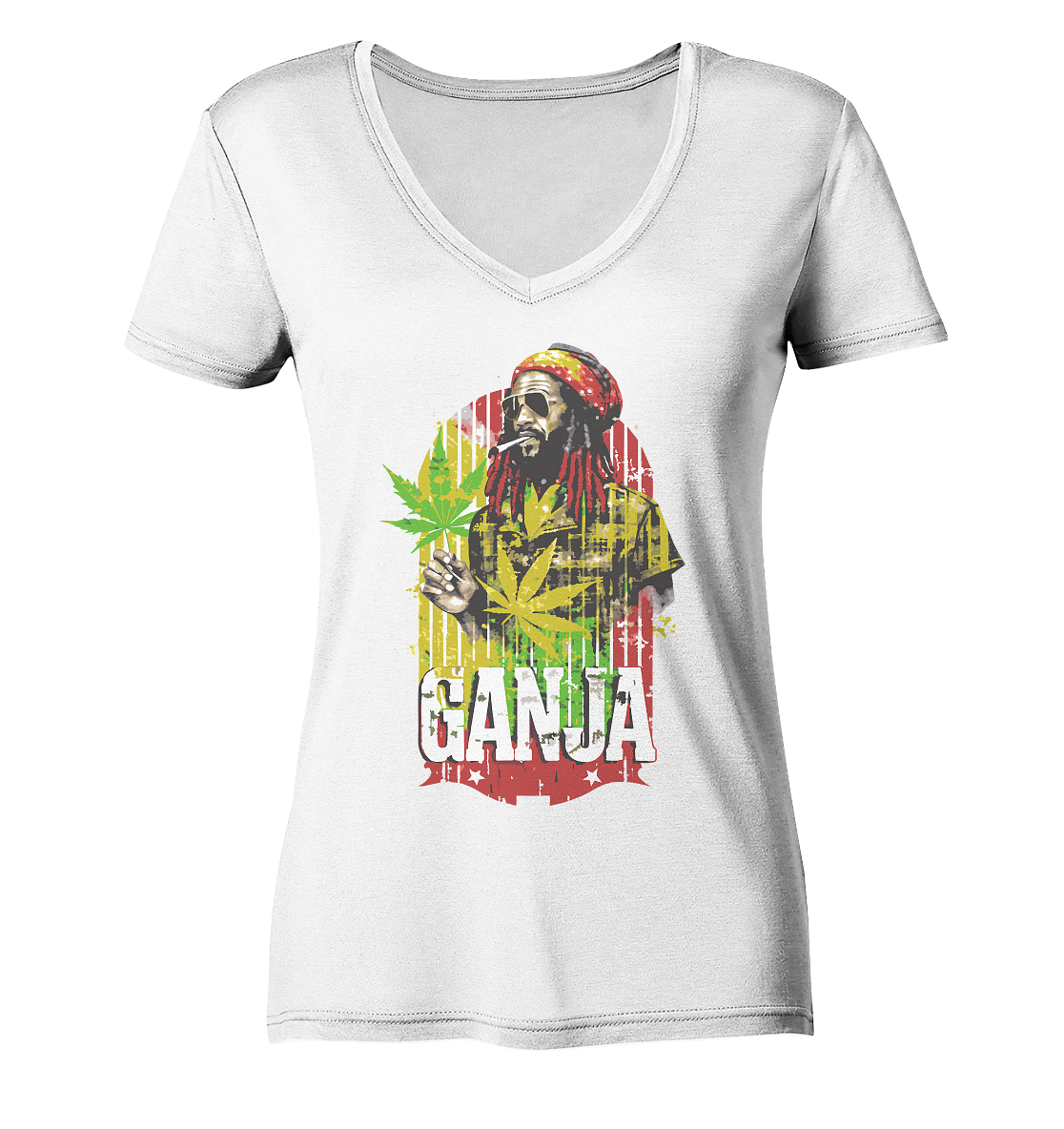 Ganja - Ladies V-Neck Shirt