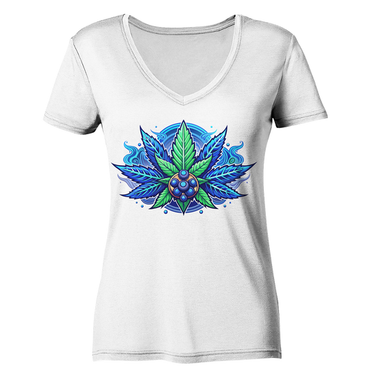 Blue Leaf - Ladies V-Neck Shirt