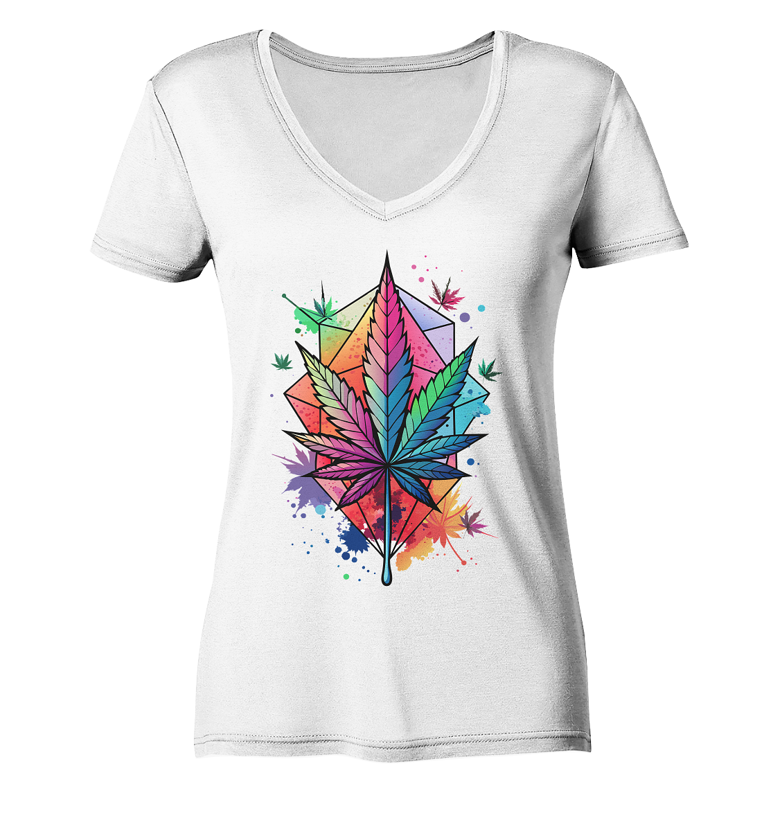 Color Leaf 2 - Ladies V-Neck Shirt