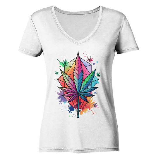 Color Leaf 2 - Ladies V-Neck Shirt