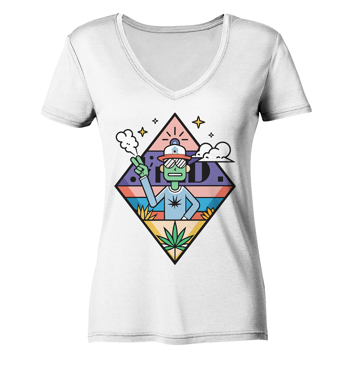 Peace Guy - Ladies V-Neck Shirt