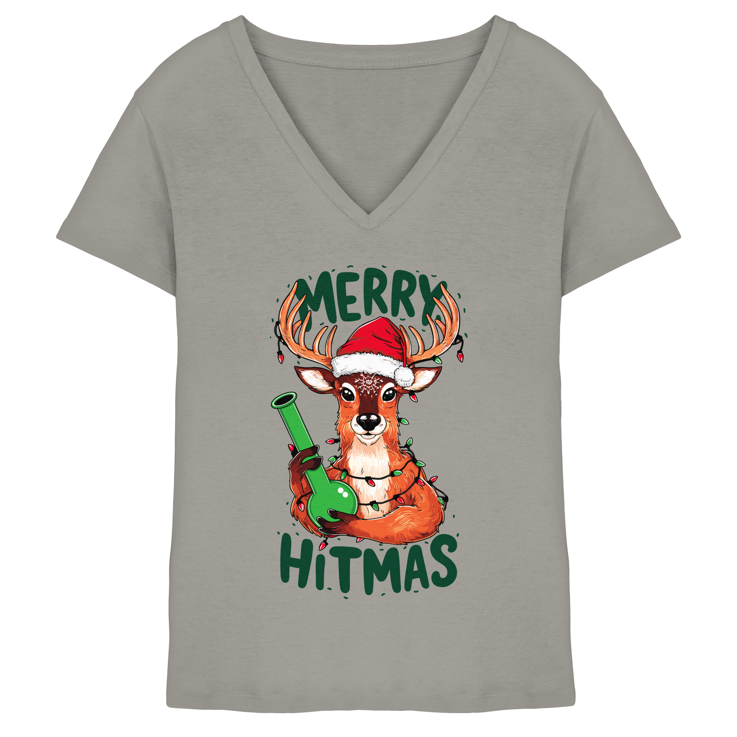 Bong Reindeer - Ladies V-Neck Shirt