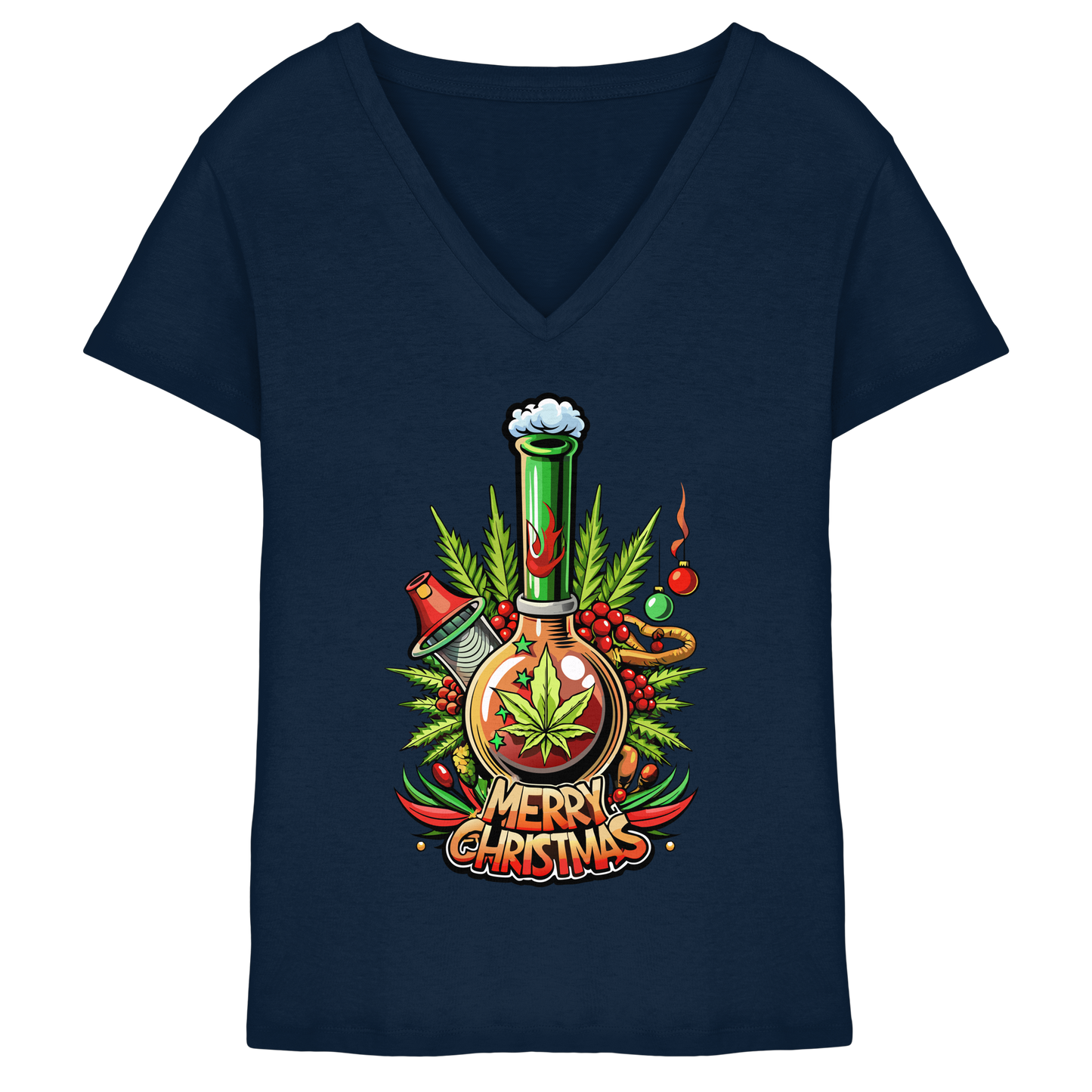 Bong Christmas - Ladies V-Neck Shirt