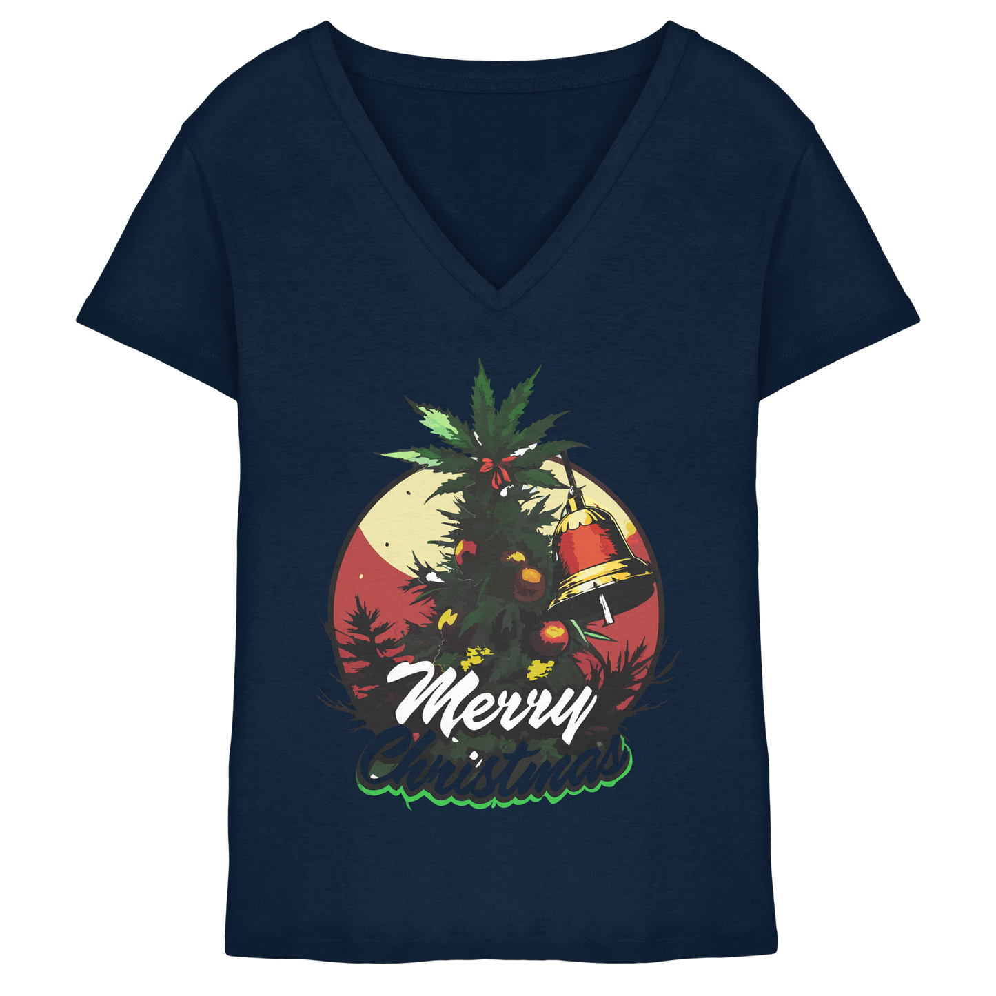 Christmas Bell - Ladies V-Neck Shirt