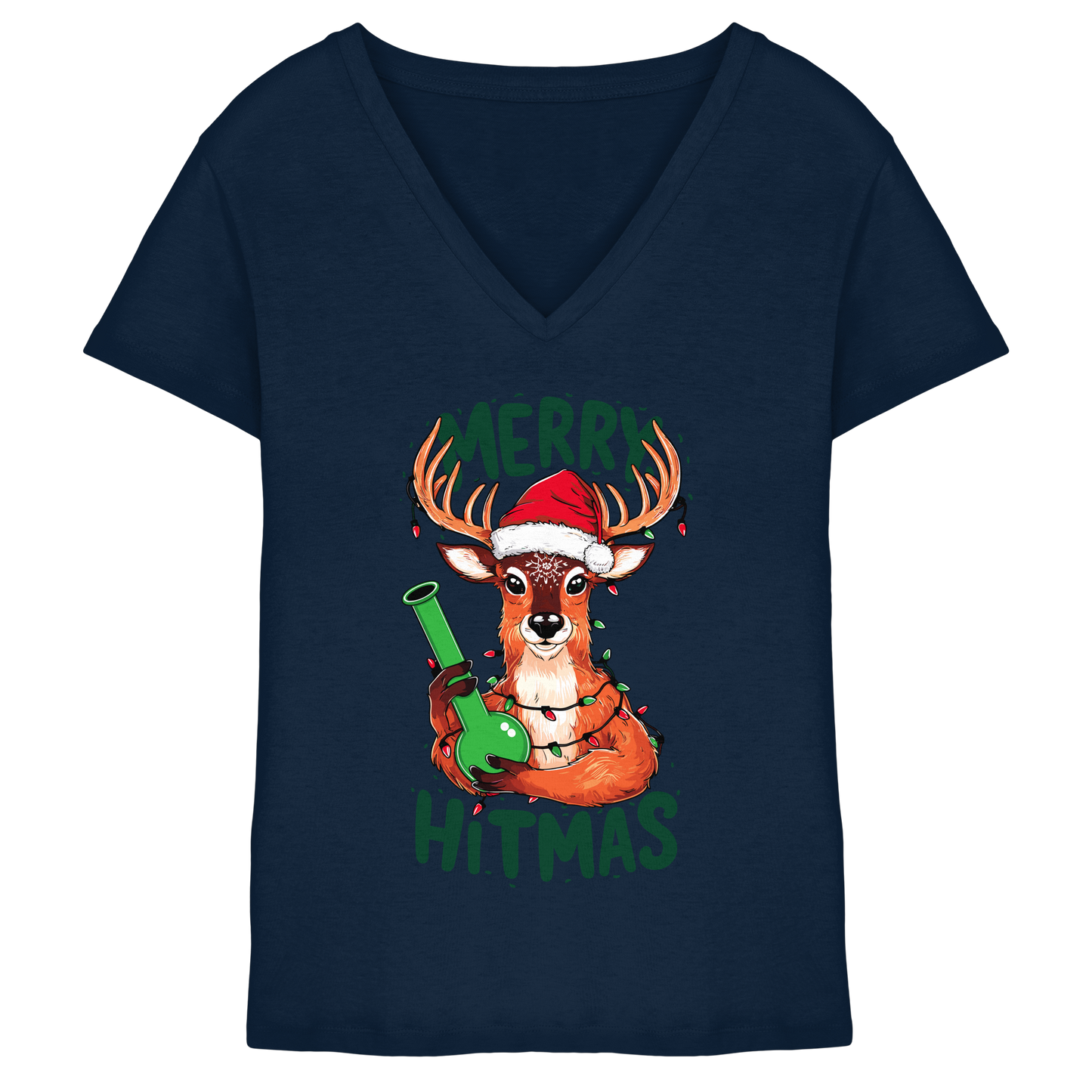 Bong Reindeer - Ladies V-Neck Shirt