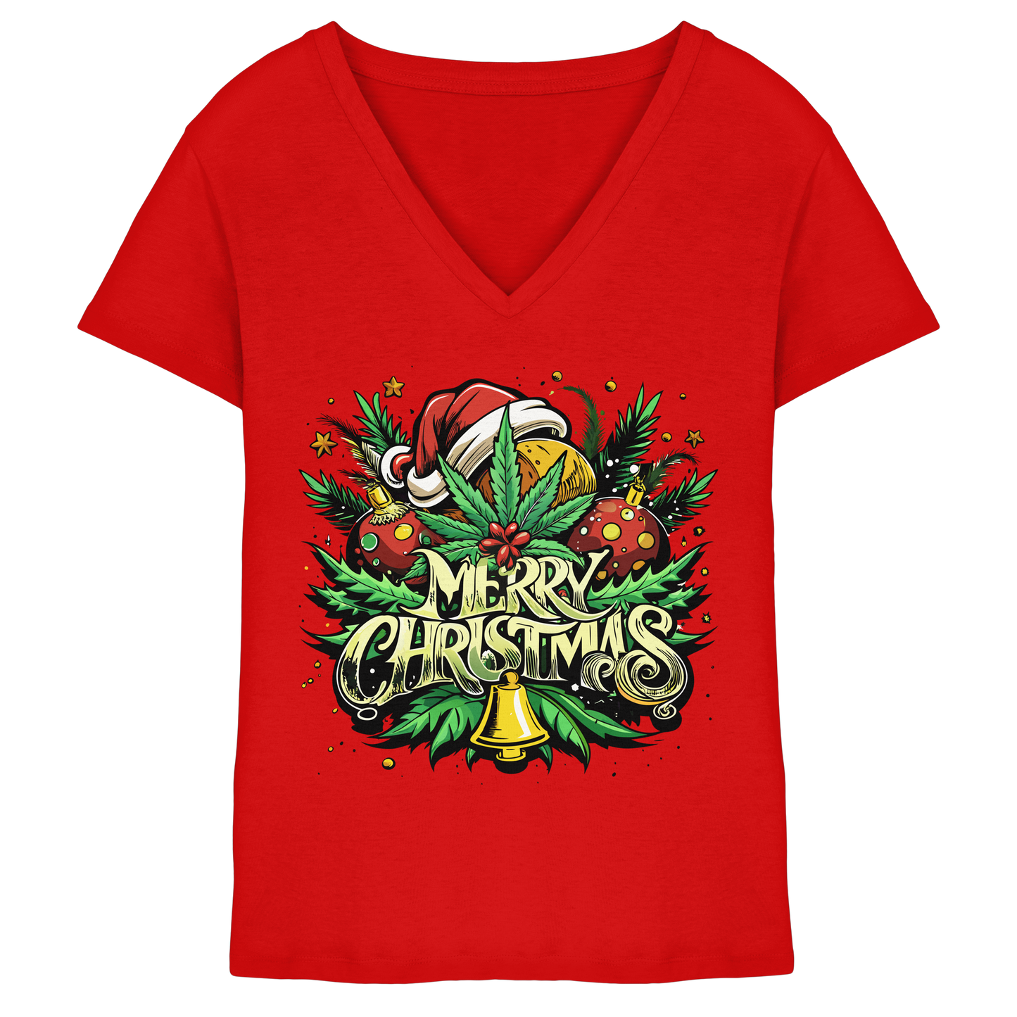 Bell Christmas - Ladies V-Neck Shirt