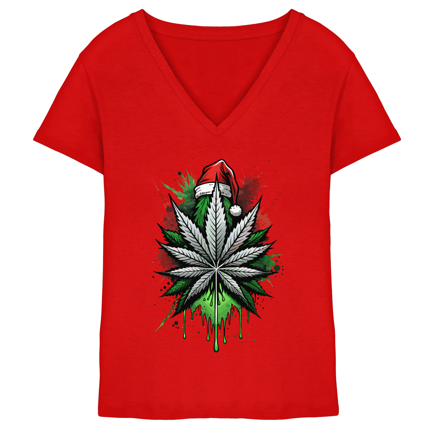 Cap Cannabis - Ladies V-Neck Shirt