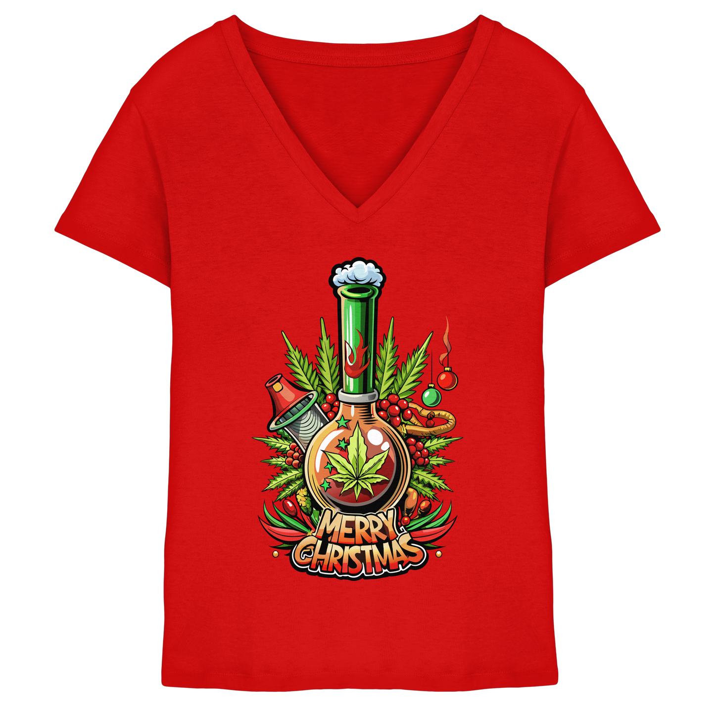 Bong Christmas - Ladies V-Neck Shirt