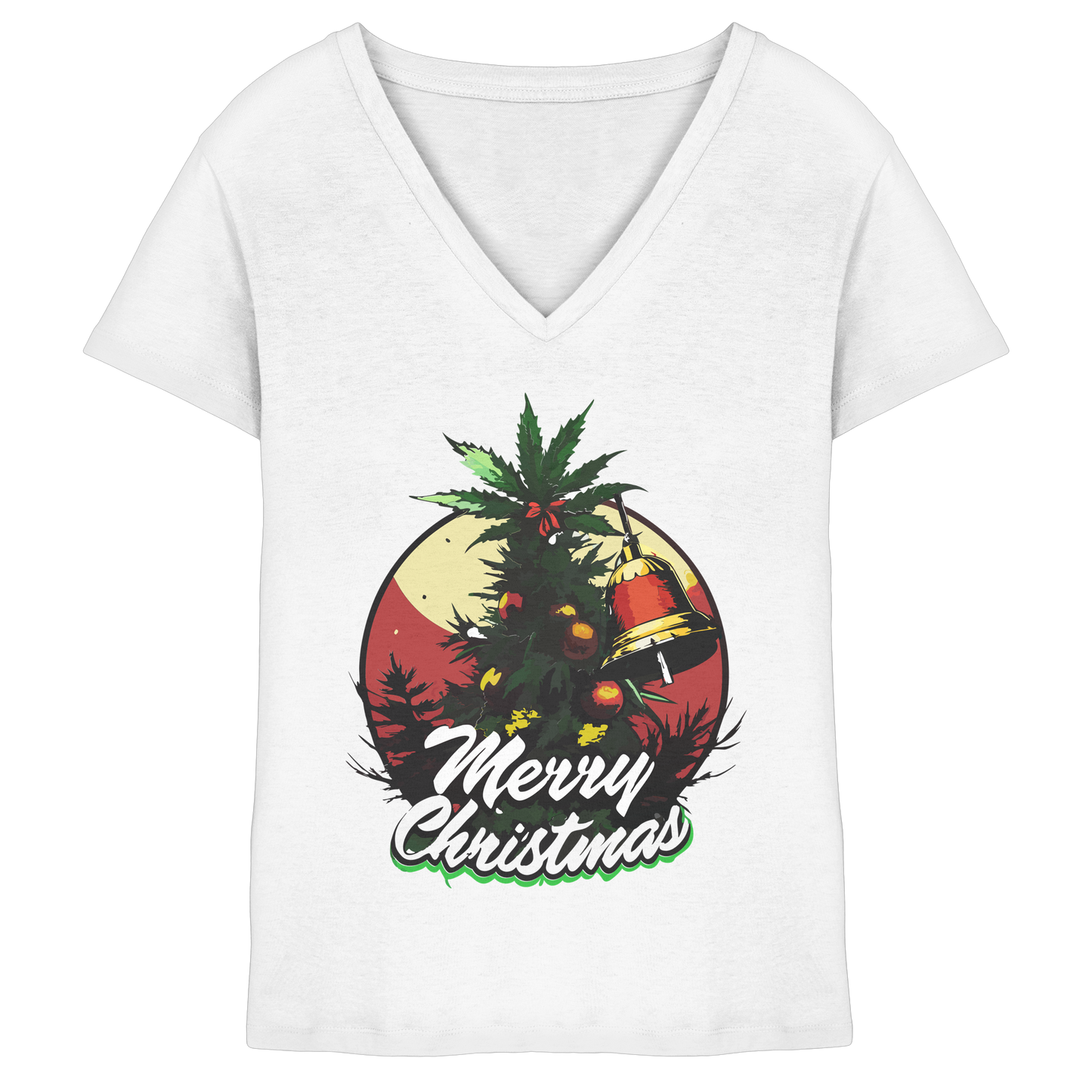 Christmas Bell - Ladies V-Neck Shirt