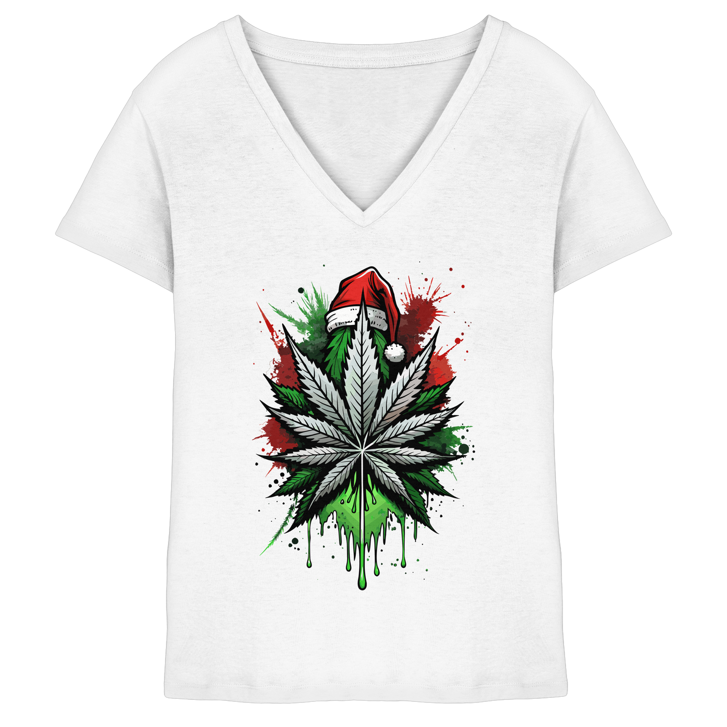 Cap Cannabis - Ladies V-Neck Shirt