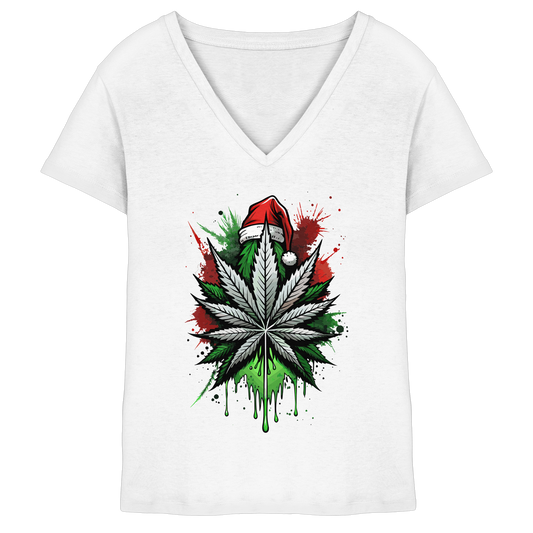 Cap Cannabis - Ladies V-Neck Shirt