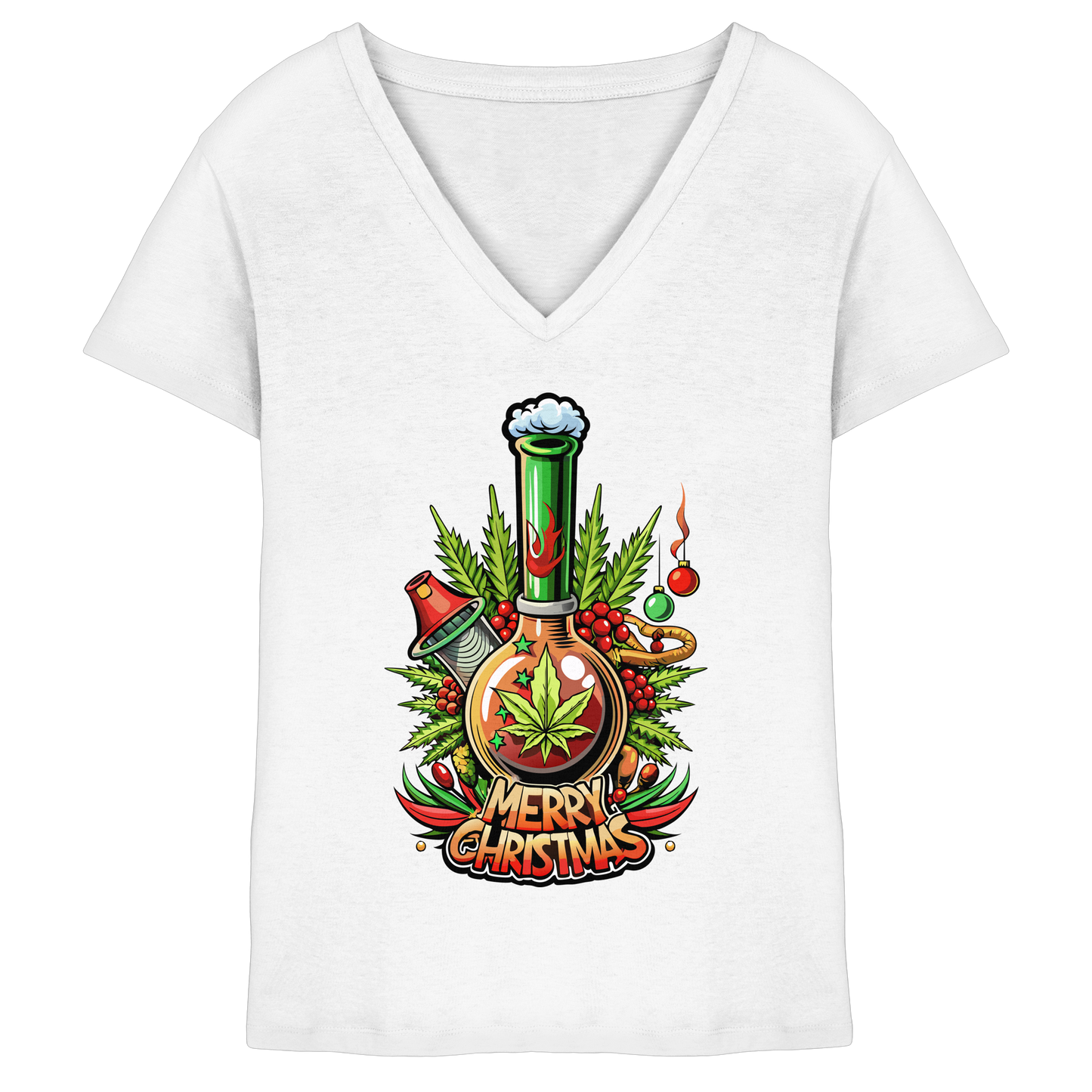Bong Christmas - Ladies V-Neck Shirt