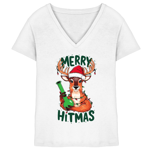 Bong Reindeer - Ladies V-Neck Shirt