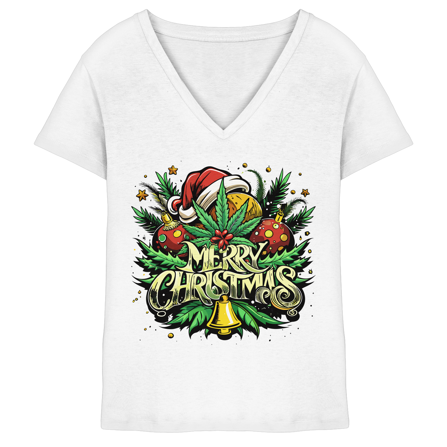 Bell Christmas - Ladies V-Neck Shirt