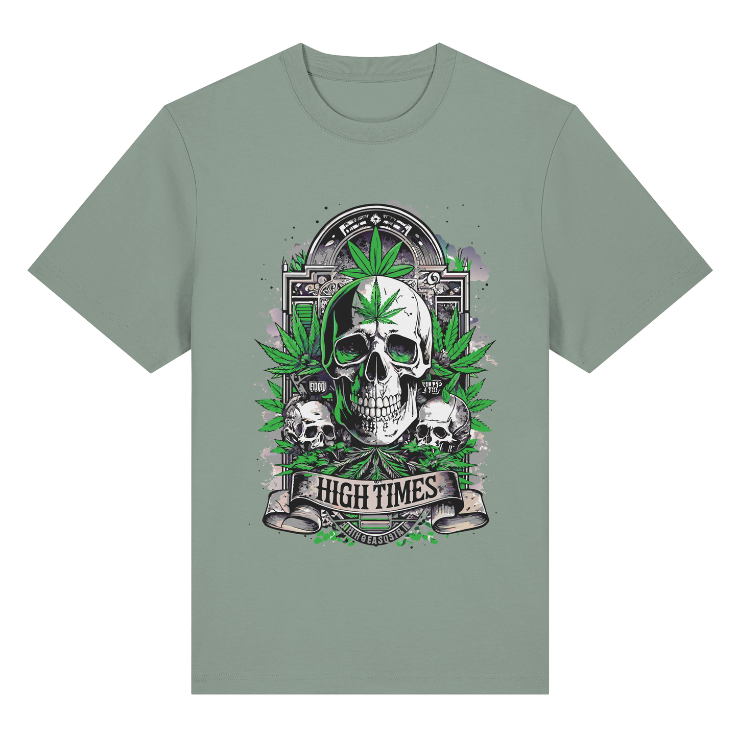 High Times Skull Green - Unisex Heavy T-Shirt