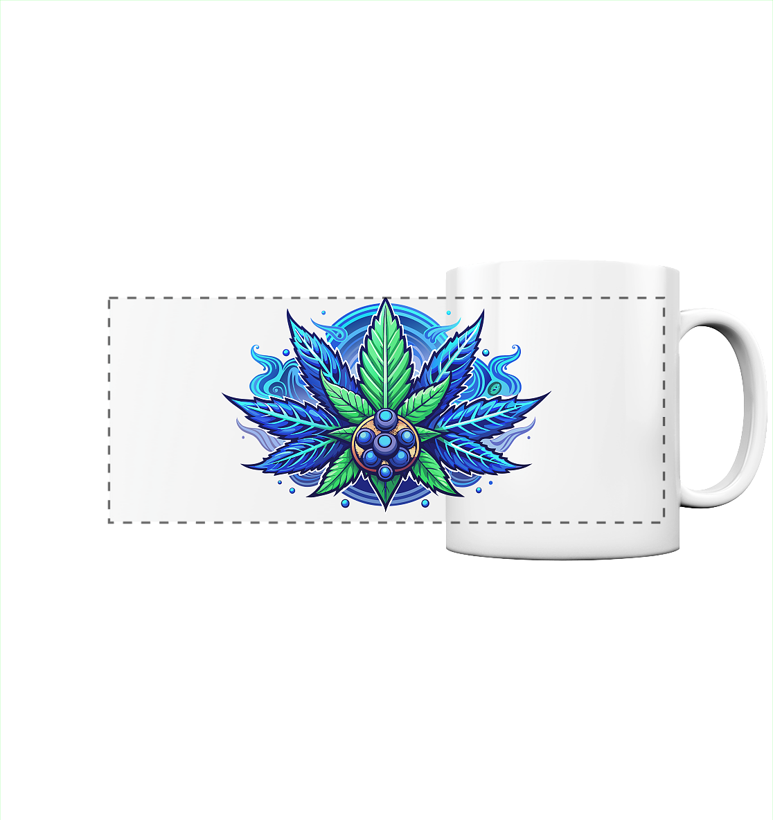 Blue Leaf - Panorama Tasse