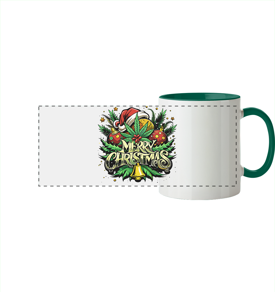 Bell Christmas - Panorama Tasse zweifarbig