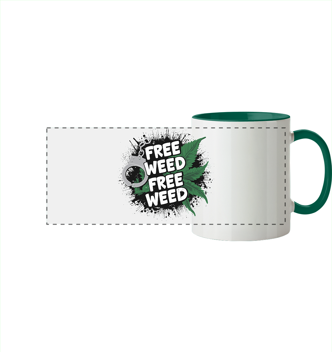 Free Weed - Panorama Tasse zweifarbig