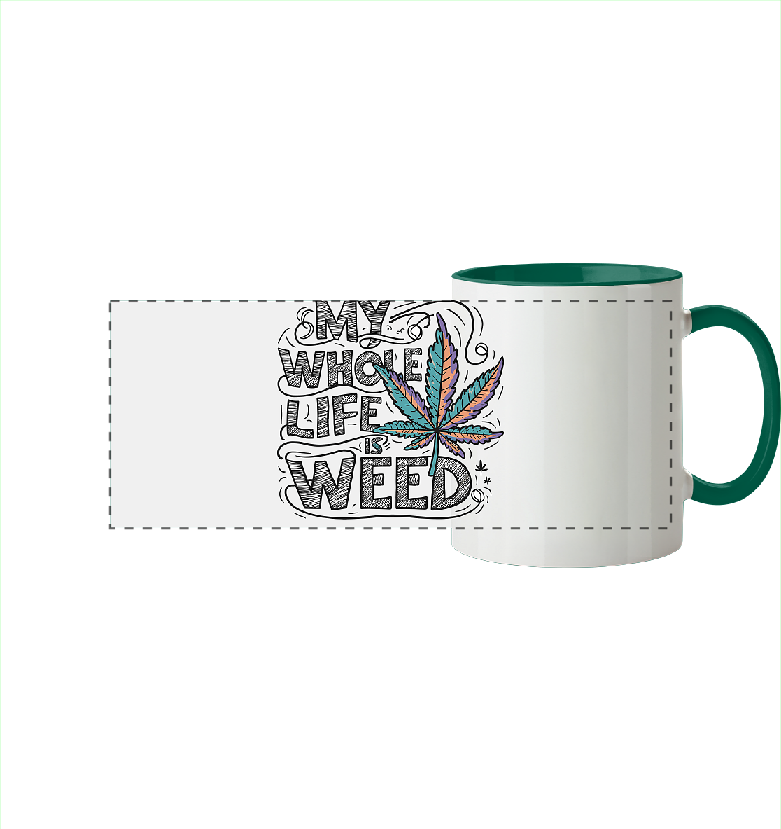 Life Is Weed - Panorama Tasse zweifarbig